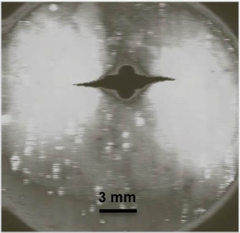 Figure 5: 
					Photoelectrochemical maps of hydrogen concentration in the presence of cracks during constant load tests on precracked specimen (Razzini, Cabrini, Maffi, Mussati, & Peraldo Bicelli, 1999).
				