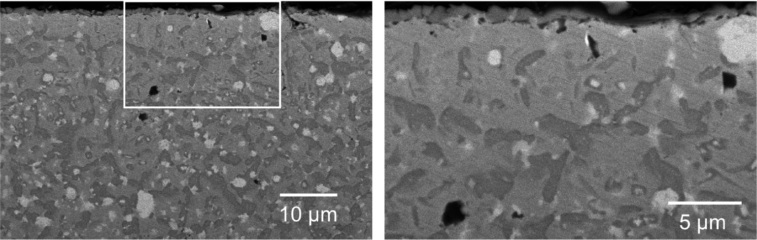 Figure 9: 
            Cross section of Hastelloy-X after 4 h of continuous carburization at 1000°C (Matsukawa et al., 2011).
          