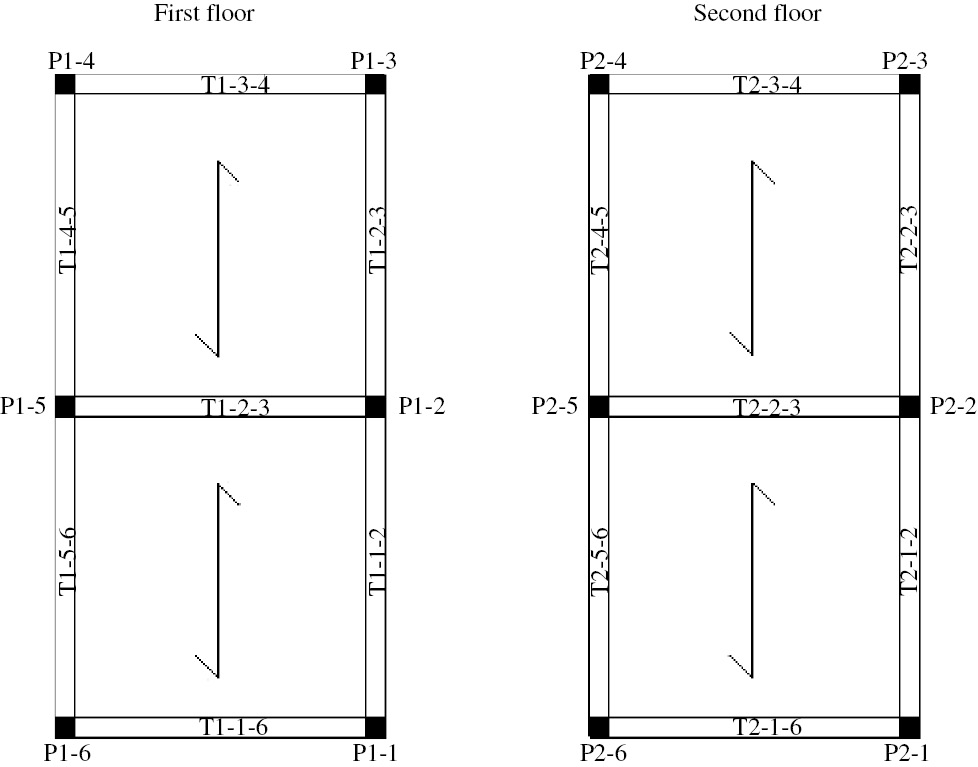 Figure 2: 
					Map of first and second floor of the structure.
				