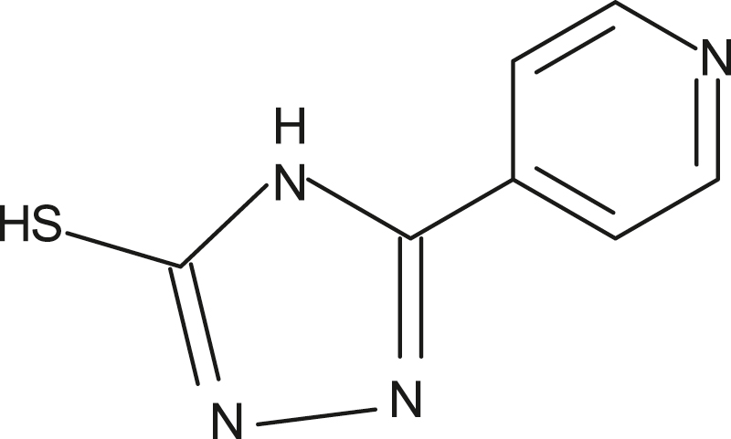Figure 6: 
						Structure of 5-(3-pryridyl)-4H-1,2,4-triazole-3-thiol (Inh-6).
					