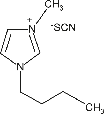 Figure 7: 
						Structure of 1-butyl-3-methylimidazolium thiocyanate (Inh-7).
					