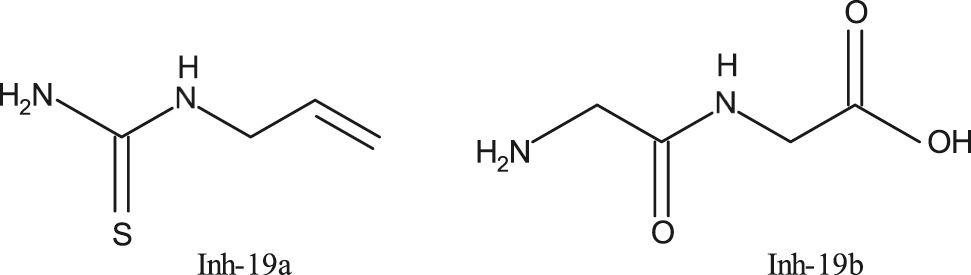 Figure 17: 
						Structure of allyl thiourea (Inh-19a) and glycyl glycine (Inh-19b).
					