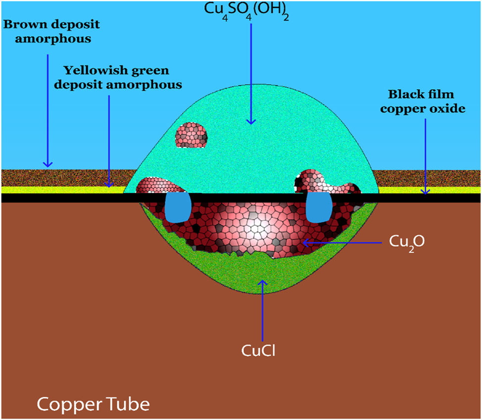 Figure 4: 
Corrosion products and reactions in type II pitting.
