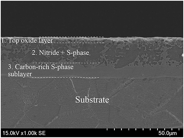 Figure 6:
Layered structure and corrosion resistance of nitride 304 stainless steel. Reprinted with permission from (Li et al. 2018). Copyright@2018, Elsevier.