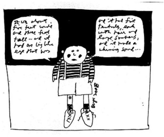 Figure 4 
					A torrent of words (drawing by the author)
				