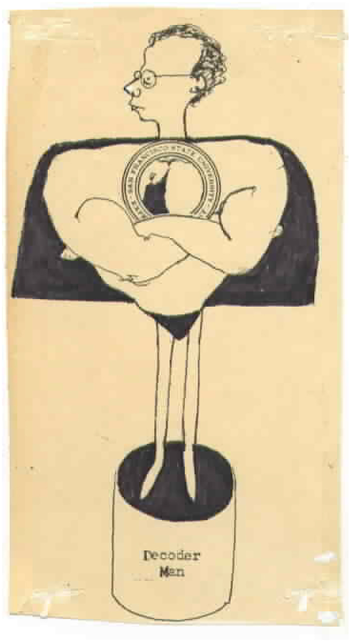 Figure 1: 
					Decoder Man.
				