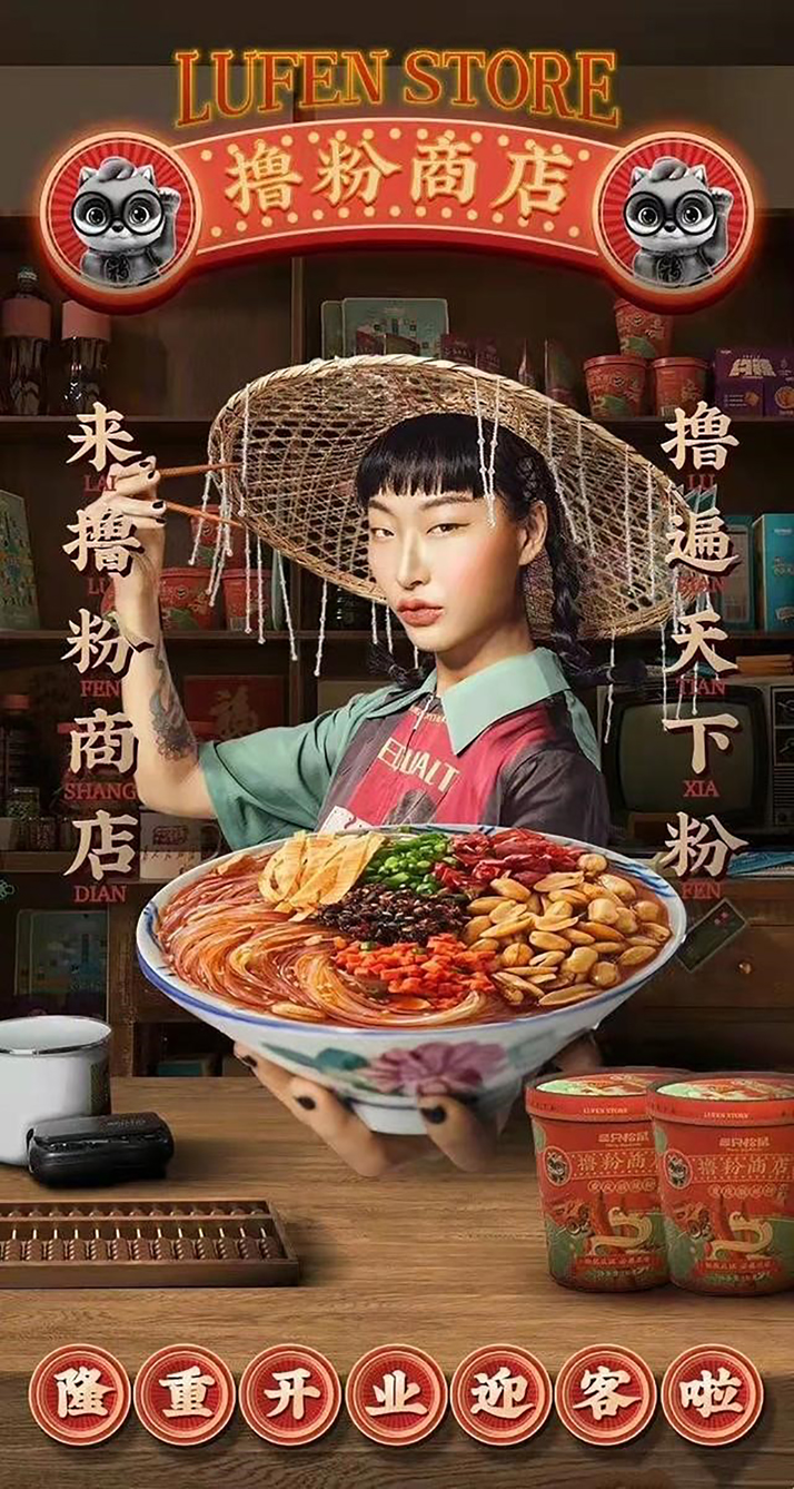 Figure 5: 
Face of a criticized poster of Cai Niangniang (Three Squirrels 2019).
