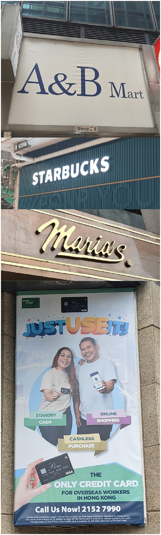 Figure 10: 
Examples of monolingual English signs in Central.
