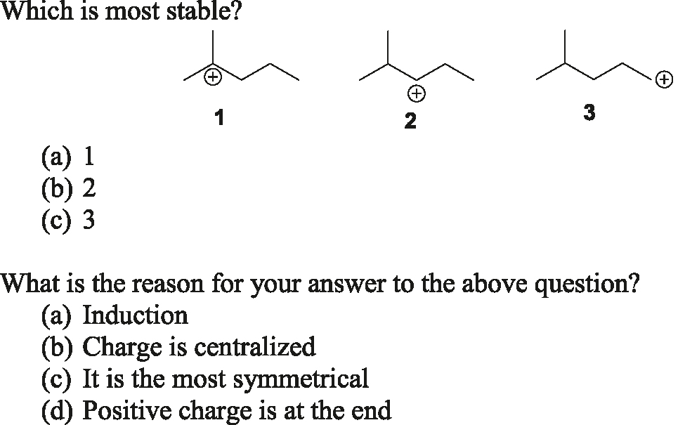 Figure 2: 
Item assessing stability of intermediates used in student interviews.
