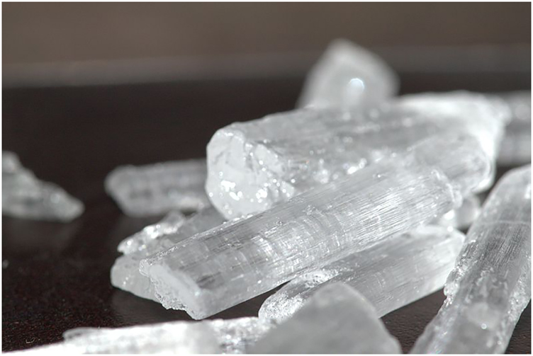 Figure 4: 
(−)-menthol crystals (https://creativecommons.org/licenses/by-sa/3.0/legalcode).
