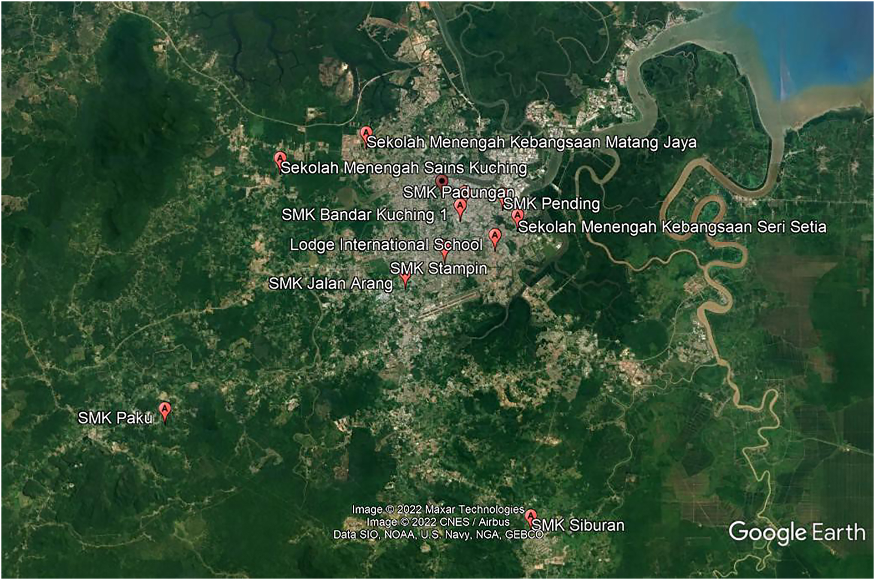 Figure 2:
Locations of schools involved in assessment of the practical kit.