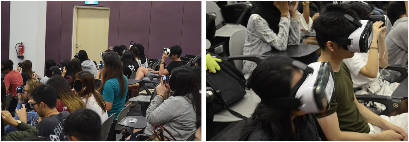 Figure 4:
Students immerse themselves in the VR excursion.