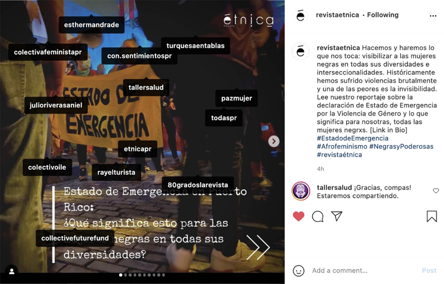 Figure 1
Screenshot from Revista Étnica Instagram Page.