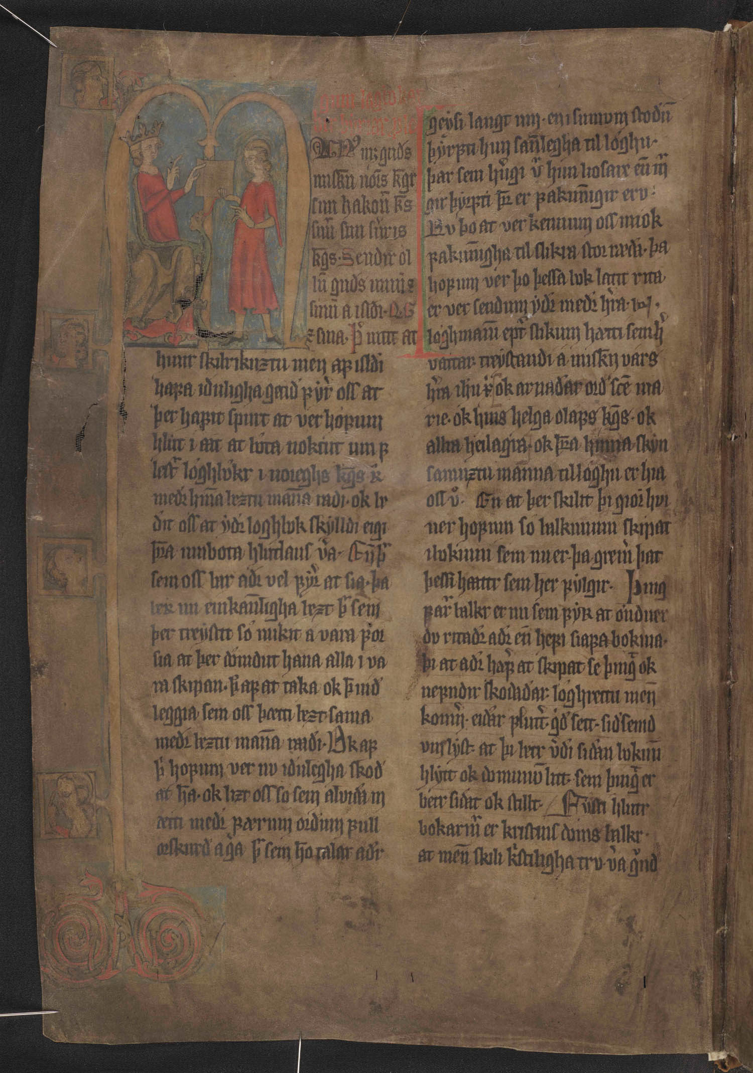 Figure 8
AM 343 fol. (Svalbarðsbók), f. 1v: Bréf Magnúss konungs. 1330–1340. Reykjavík, Stofnun Árna Magnússonar í íslenskum fræðum. Image: Jóhanna Ólafsdóttir. Licence: CC BY-SA 4.0.