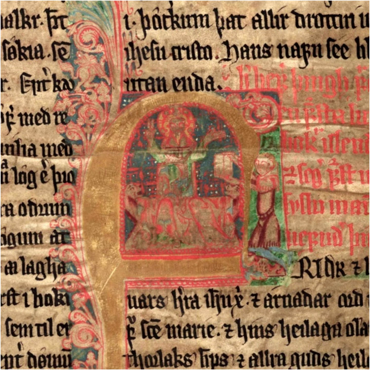 Figure 9
AM 350 fol. (Skarðsbók), f. 2r: Jónsbók. 1363. Reykjavík, Stofnun Árna Magnússonar í íslenskum fræðum. Image: Jóhanna Ólafsdóttir. Licence: CC BY-SA 4.0.