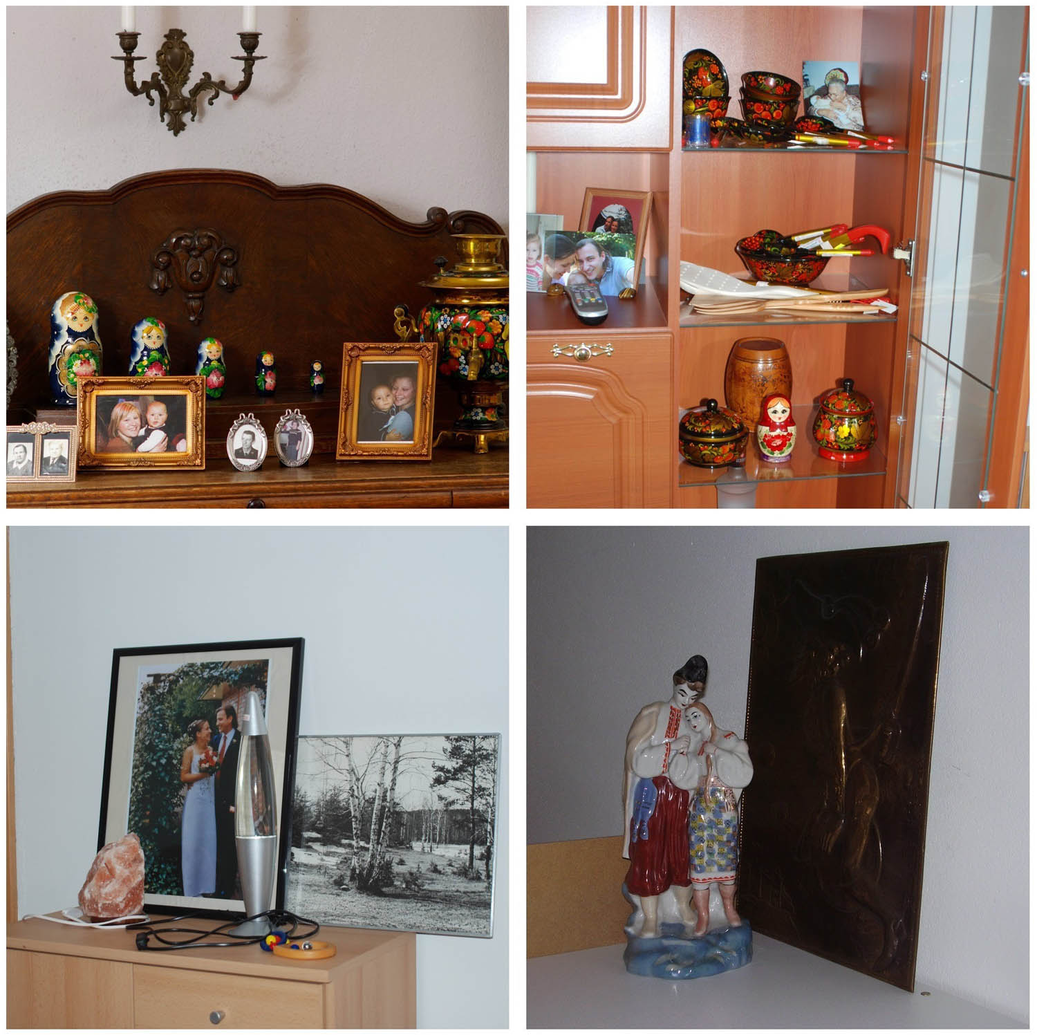 Figure 3
Objects on representative places of living rooms: Berlin (top left), Vastorf bei Lüneburg (top right and bottom).