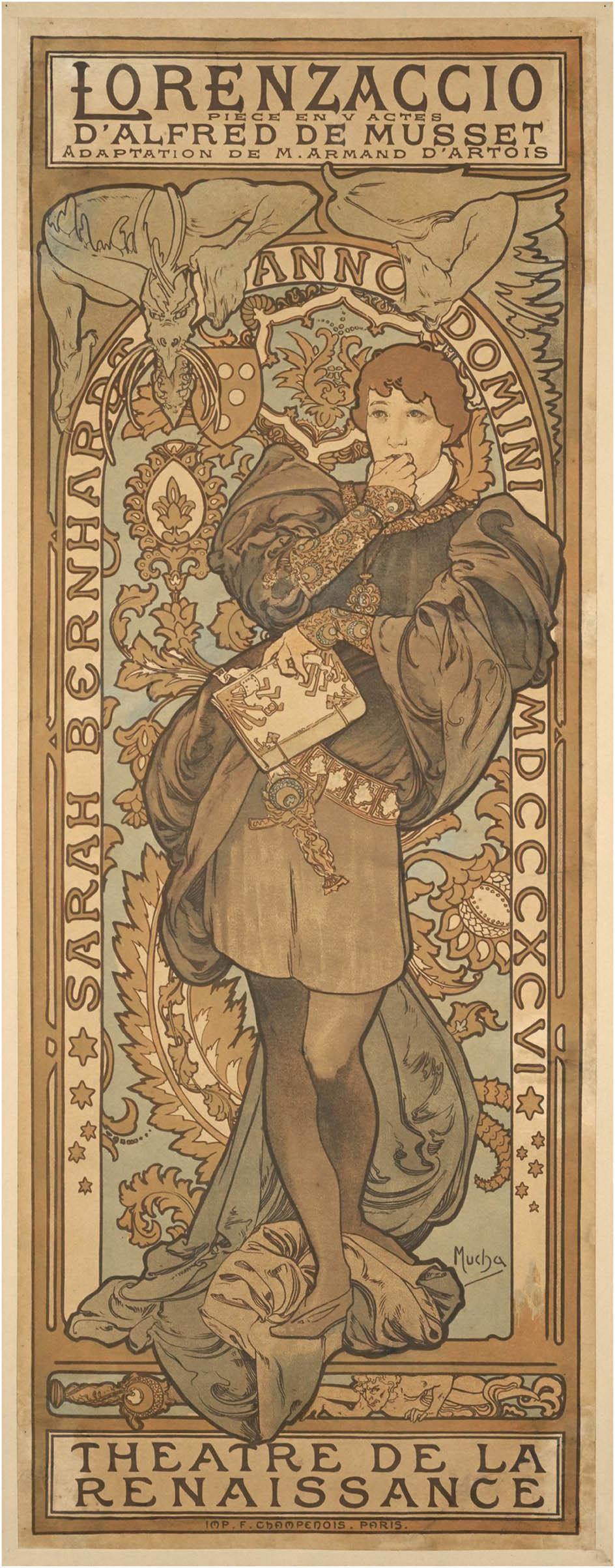 Figure 2
Sarah Bernhardt playing the character of Lorenzaccio, in the play by Alfred de Musset, by Alphonse Mucha in 1986 (Credit Mucha Museum).