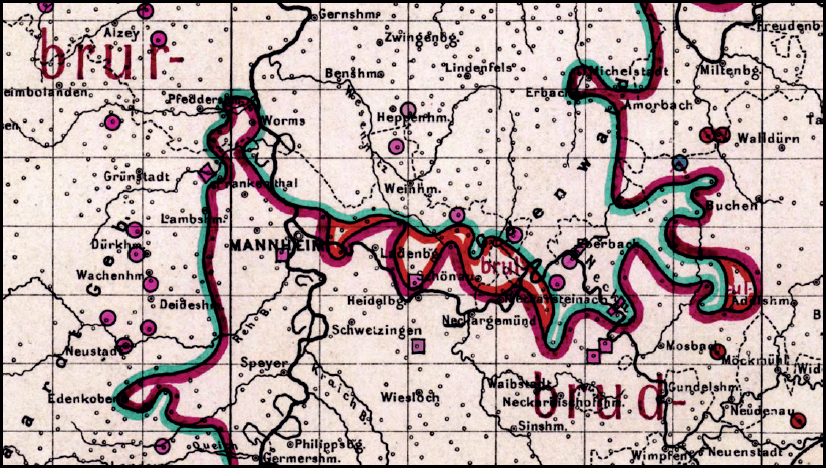 Fig. 1 
The distribution of Bruder – Bruler – Brurer in wcg (conf. also Lameli 2015: 66).
