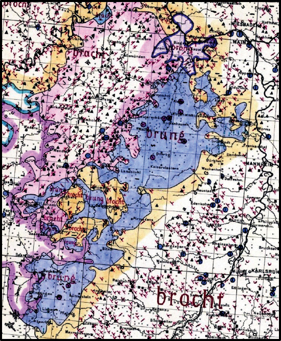 Fig. 2 
The variation of standard linguistic bringen (to bring) in Rhine-Franconian (Schmidt & Herrgen 2011: 452).
