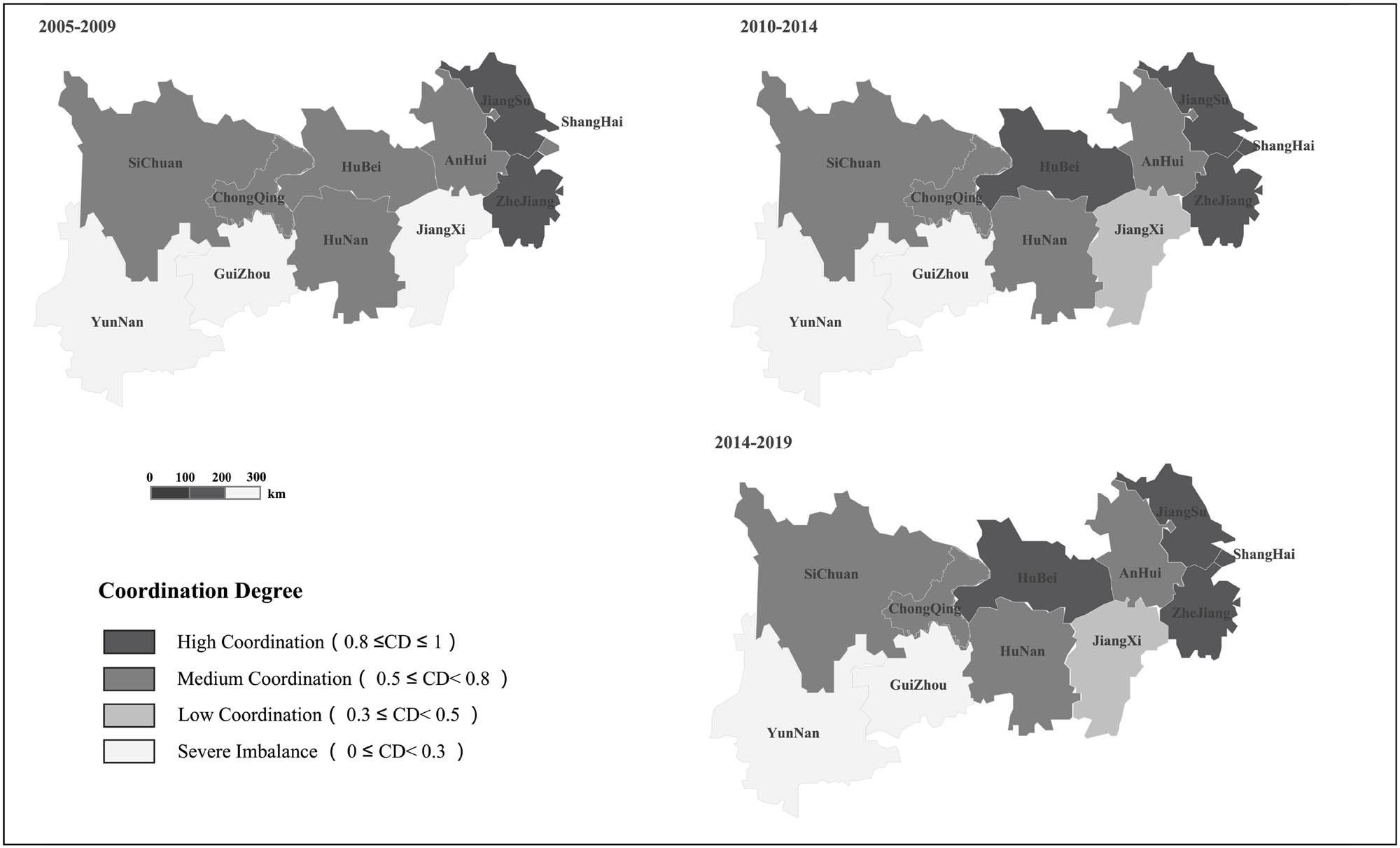 Figure 7
Spatial pattern of the CD of UD, ED & EP.