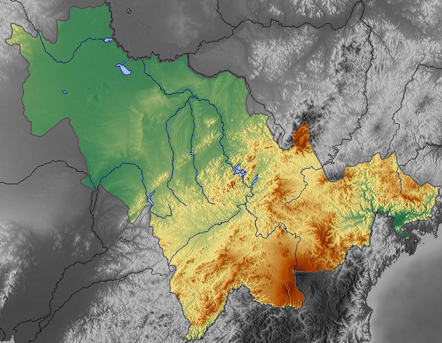Figure 2 
                     Topographic map of Jilin province. Note: Figure is sourced from the website: https://www.sohu.com/a/605452478_121124217.