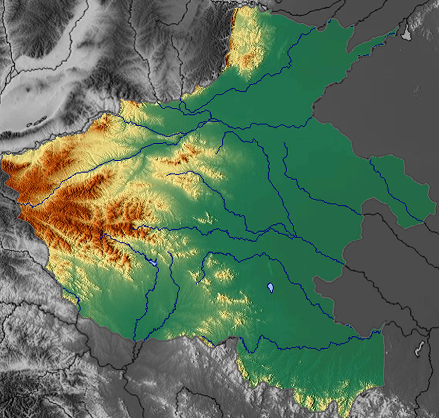 Figure 5 
                     Topographic map of Henan province. Note: Figure is sourced from the website: https://www.sohu.com/a/605452478_121124217.
