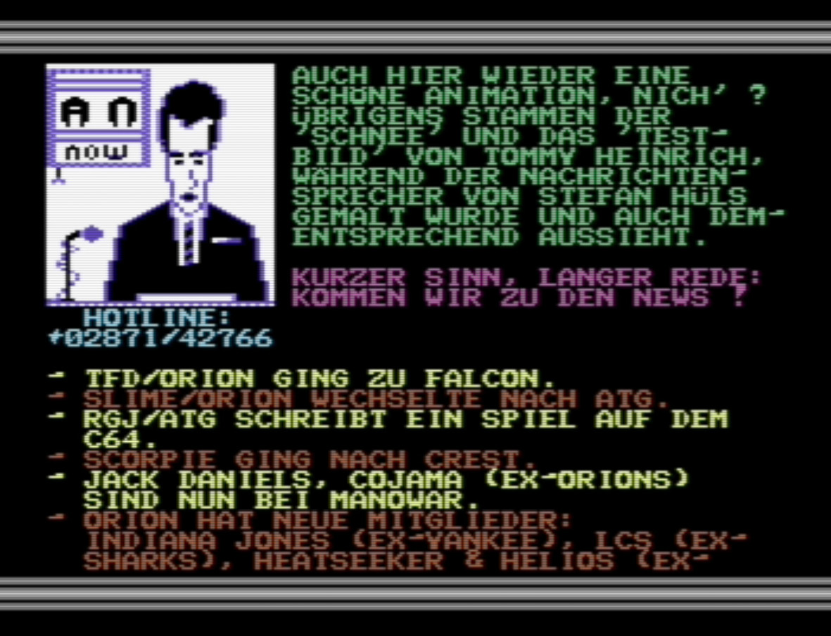 Abb. 4a: Screenshot von Action News 5, Rubrik „Szenenews“, S. 1, mit Grafik und Text.