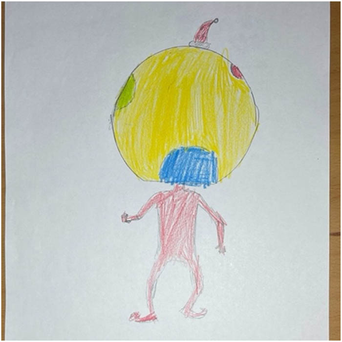 Figure 8 
                  Free drawing of a human.
               