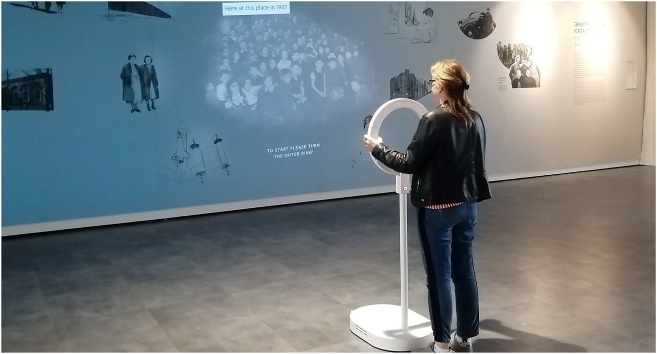 Figure 3: 
The light wheel navigates through the history of the Jewish school.
