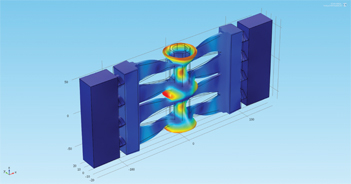 Figure 4:
Displacement amplitude of the “millipede” compound PM system (22.2 kHz).