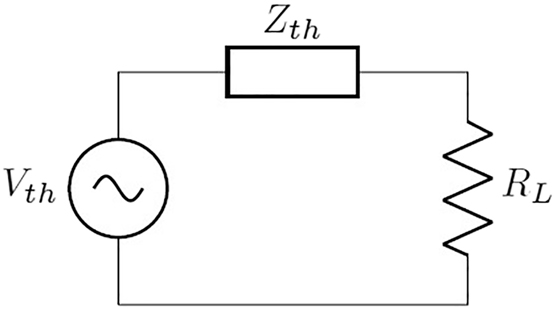 Figure 10: 
							Thévénin equivalent circuit for resistive load.
						