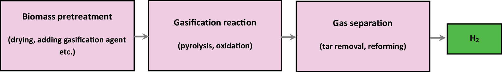 Figure 5: 
Illustrates the gasification of biomass to produce hydrogen.
