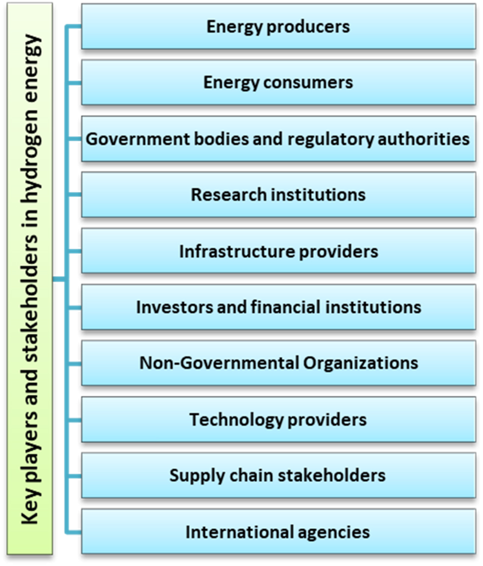 Figure 5: 
Main players and stakeholders in hydrogen energy.
