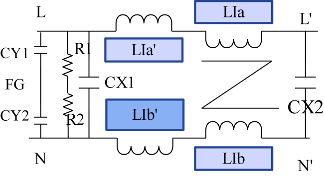 Figure 7:
Complete EMI filter circuit diagram.