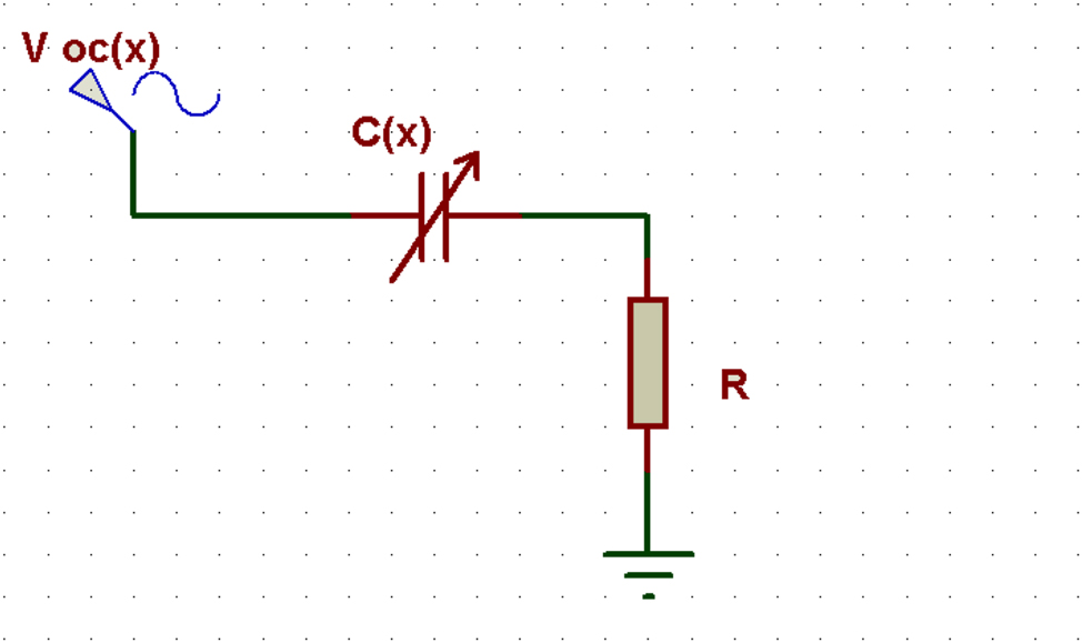 Figure 4: 
Equivalent electrical circuit for TENG with a resistive load.
