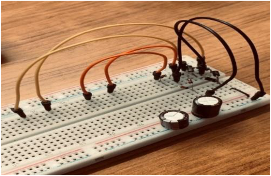 Figure 15: 
Two full wave bridge rectifiers connected in series for a 2-phase stepper motor.
