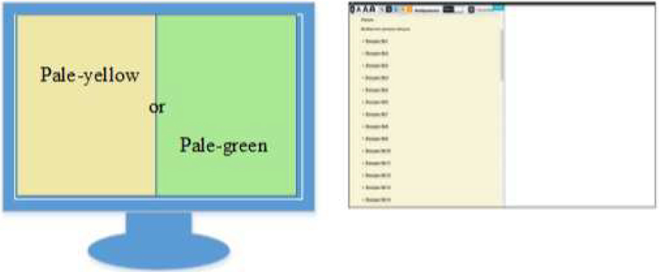 Figure 4 The preferable color-scheme and arrangement of important information on the screen in myopia