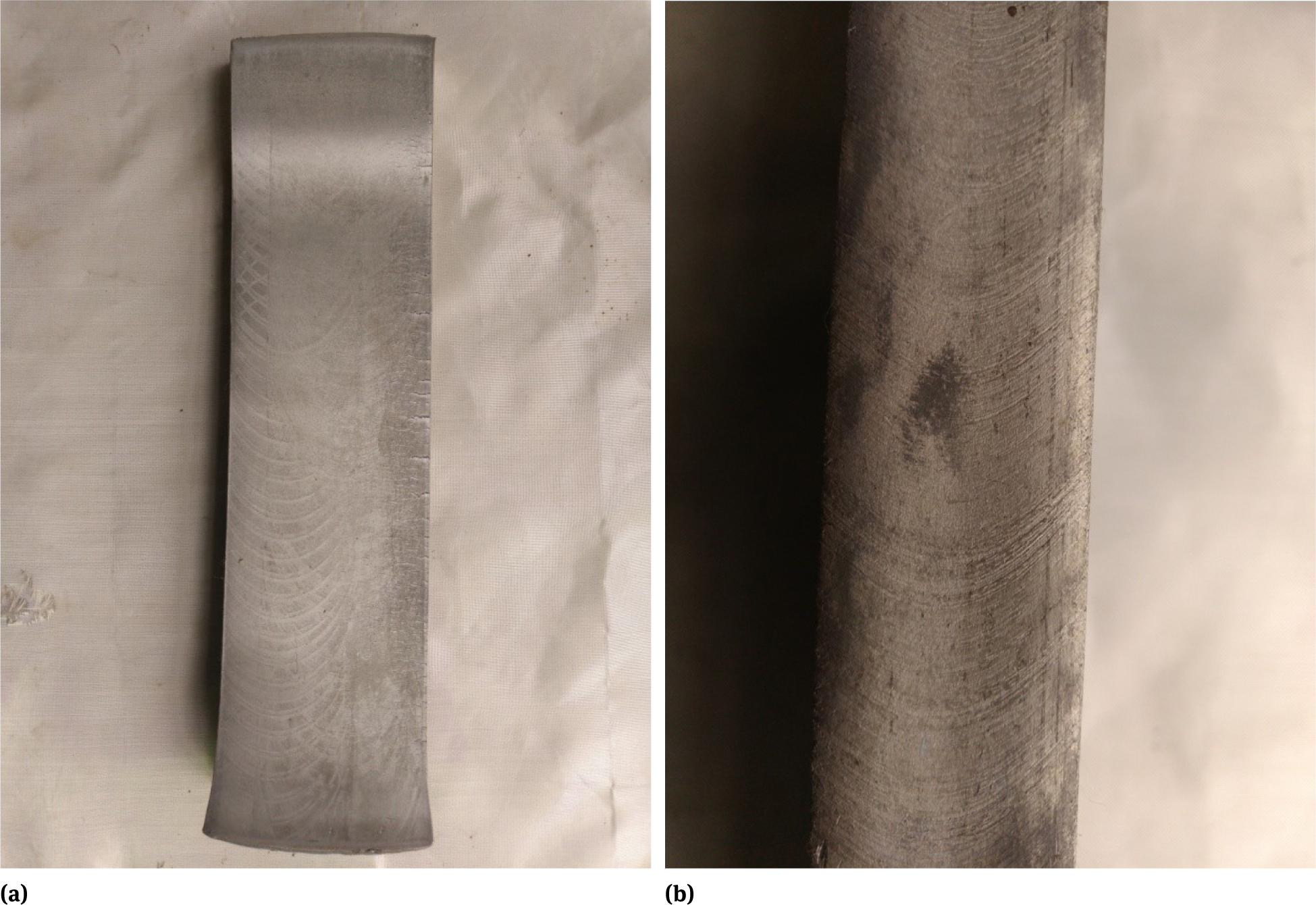 Figure 5 View of the second billet after rolling: a - from above; b - on the side