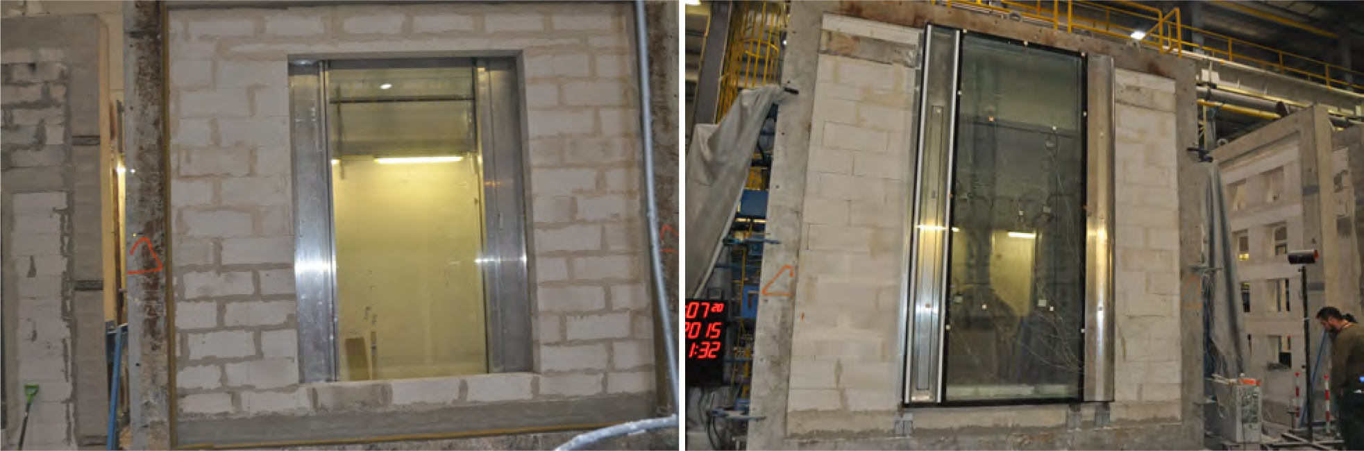 Figure 6 The view of the exposed (left side) and unexposed (right side) surface of tested specimen prior to the test.