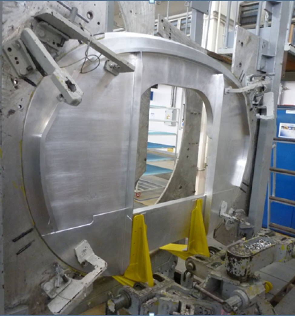 Figure 7 The finished frame mounted in the device used for checking the aircraft frames