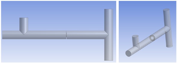 Figure 7 Three-dimensional model of the installation fragment with a measuring orifice