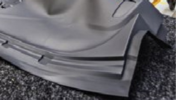 Figure 1 A section of the top part of dashboard made of PVC powder. Source: In-house