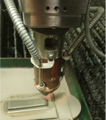 Figure 1 Deposition of Inconel 625 using laser machine