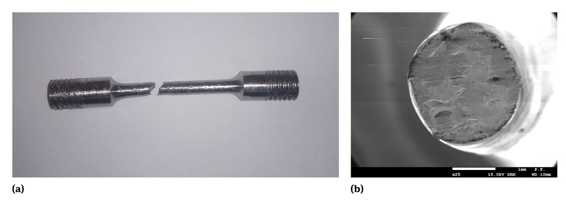 Figure 4 Results of tensile test and fracture results of material stretched in normal conditions