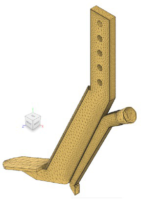 Figure 7 Finite element model and meshing construction of the DPFA