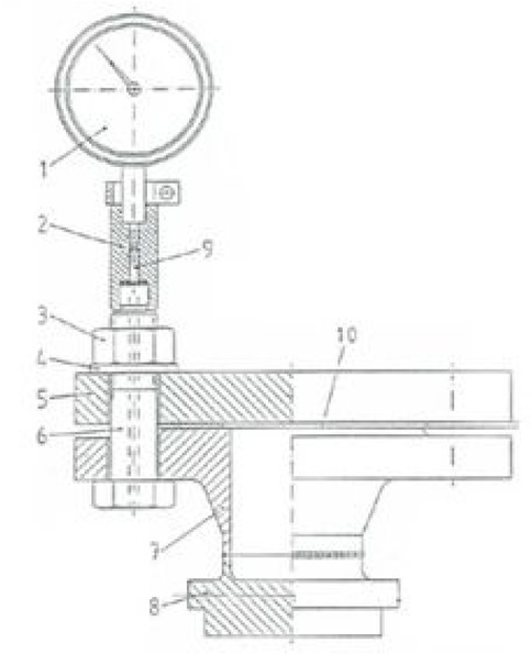 Figure 16 Micrometric system to measure the elongation of bolts