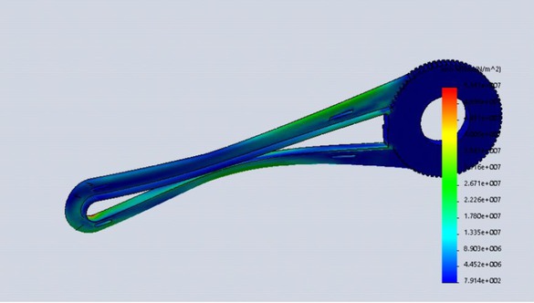 Figure 8 Second design prepared and simulated for the lower arm actuator part