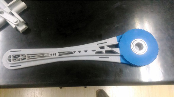 Figure 11 Two parts of the lower arm actuator printed using different materials