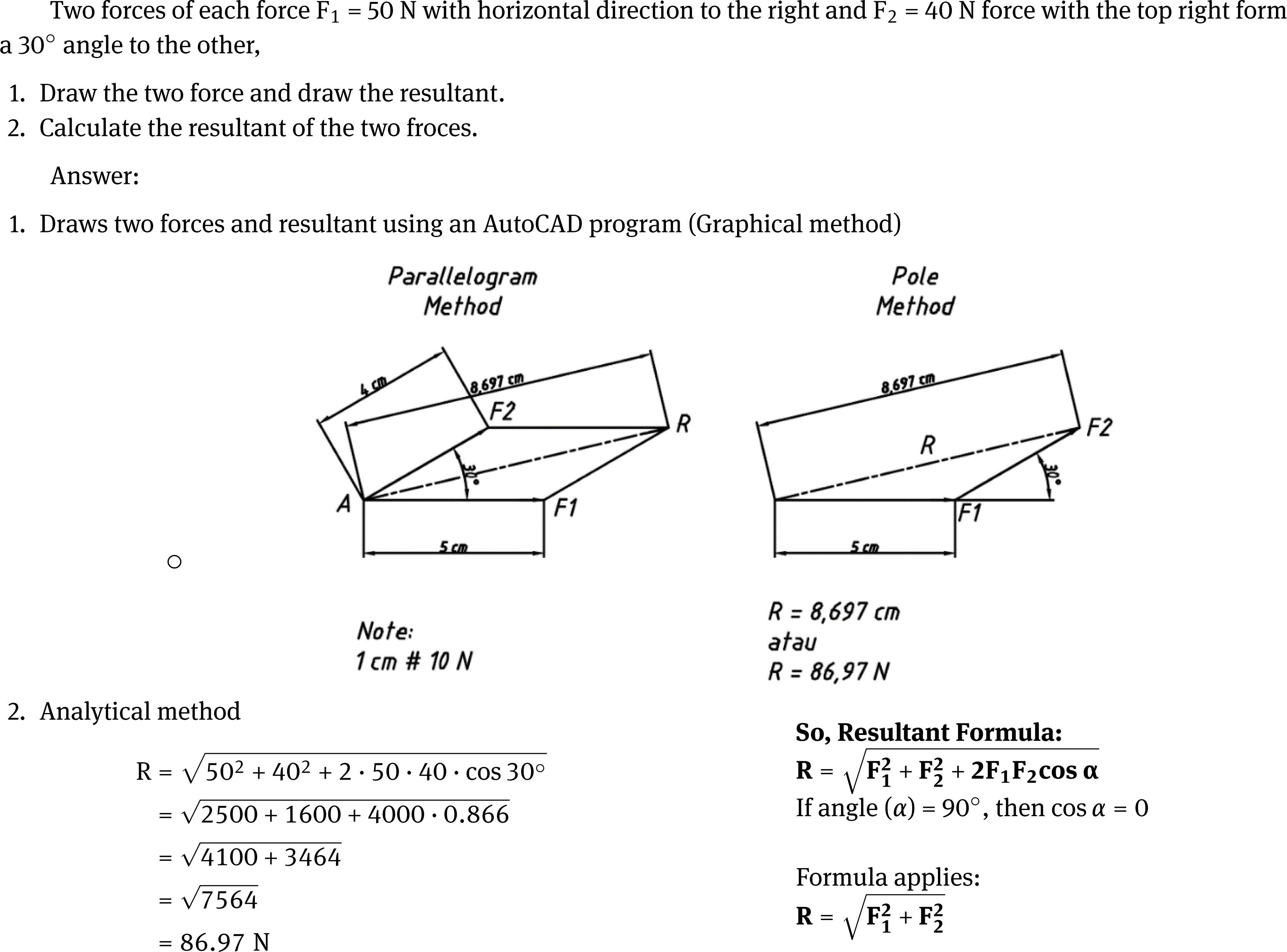 Figure 4 Activity: drawing and calculating the resultant.
