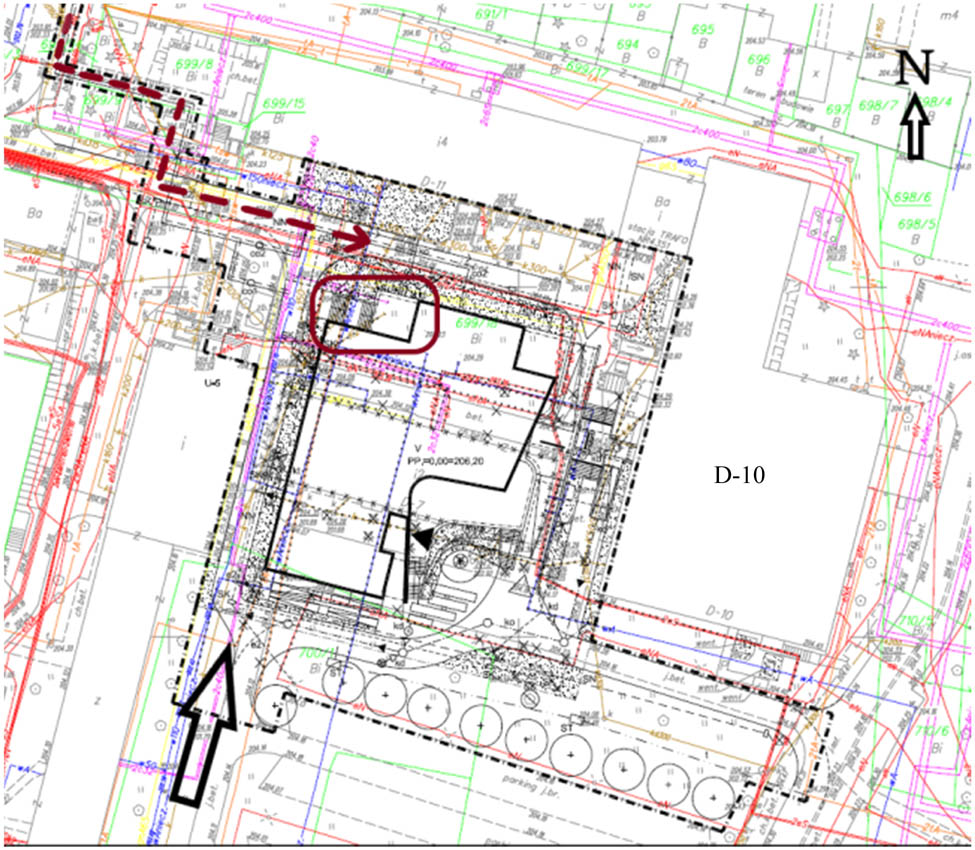 Figure 2 
                     A schematic plan of the area development of the FPACS building with possible access. Source: AGH university procurement documentation.
                  
